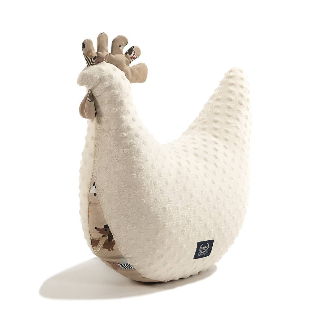 Grandma Dana's Hen Pillow Minky PIERRE THE DOG