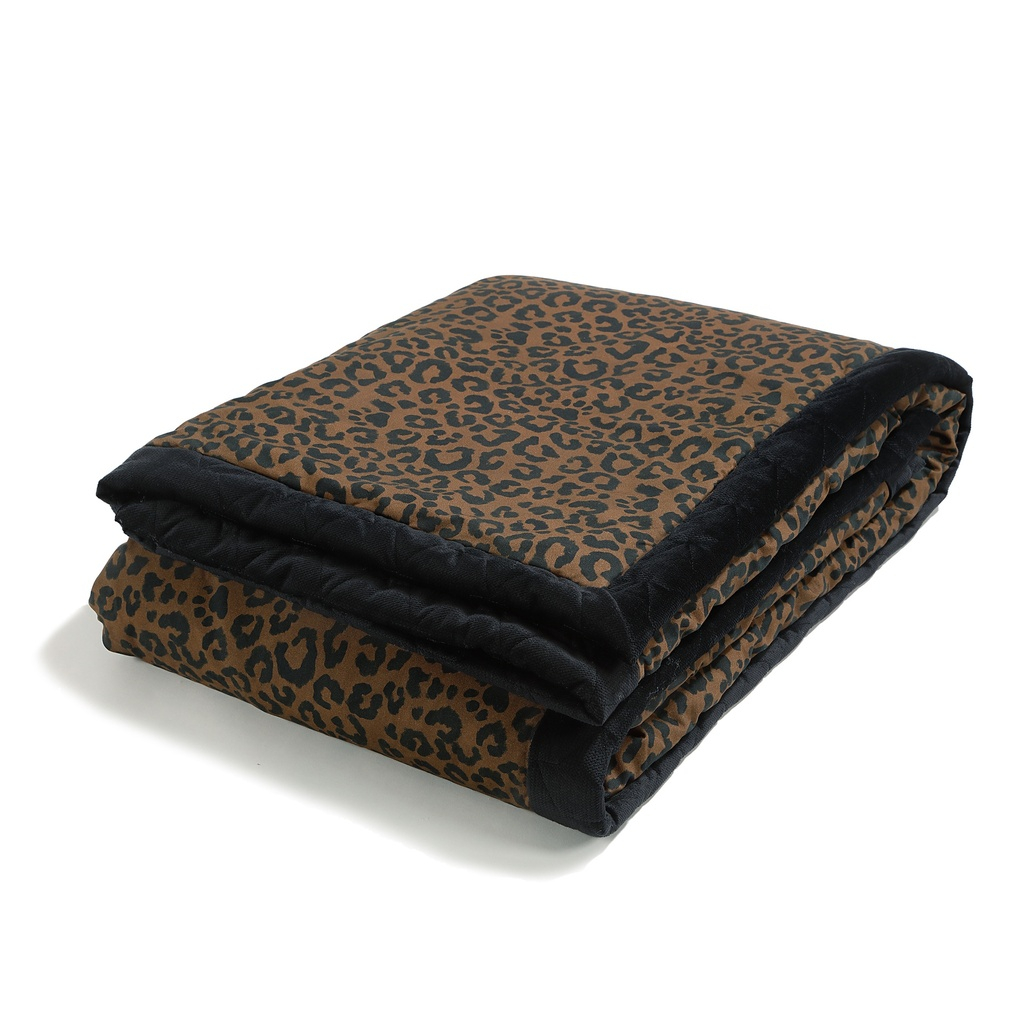 Velvet Warm Blanket LEOPARD CHOCO