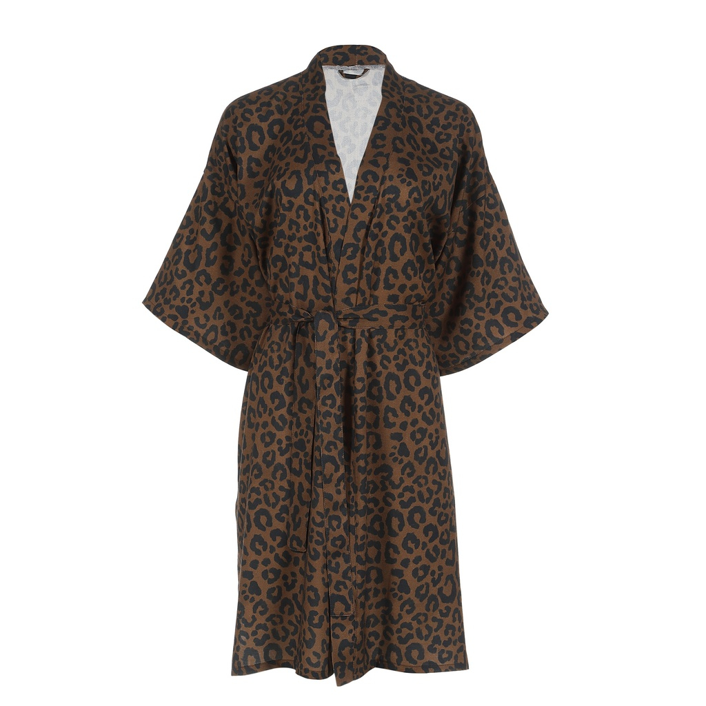 Bamboo Kimono LEOPARD CHOCO