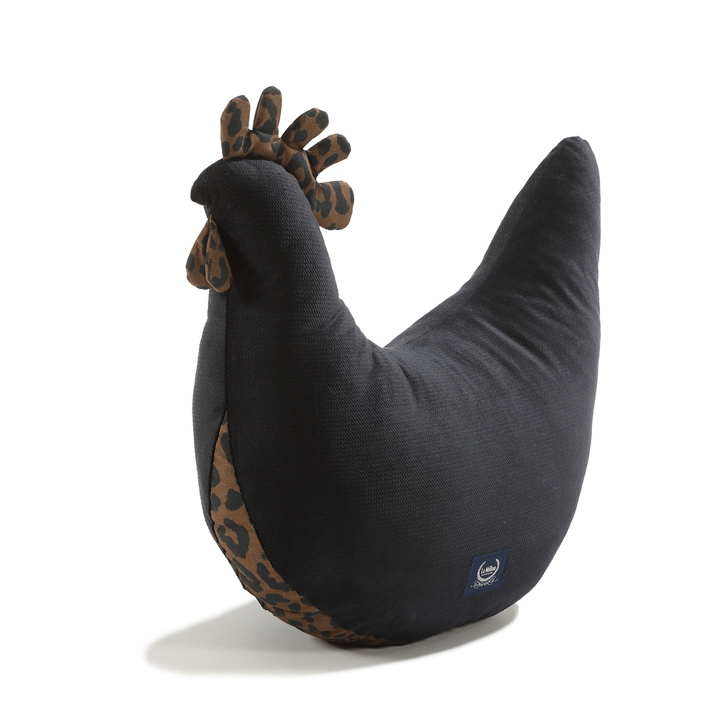 Grandma Dana's Hen Pillow Velvet Cotton LEOPARD CHOCO