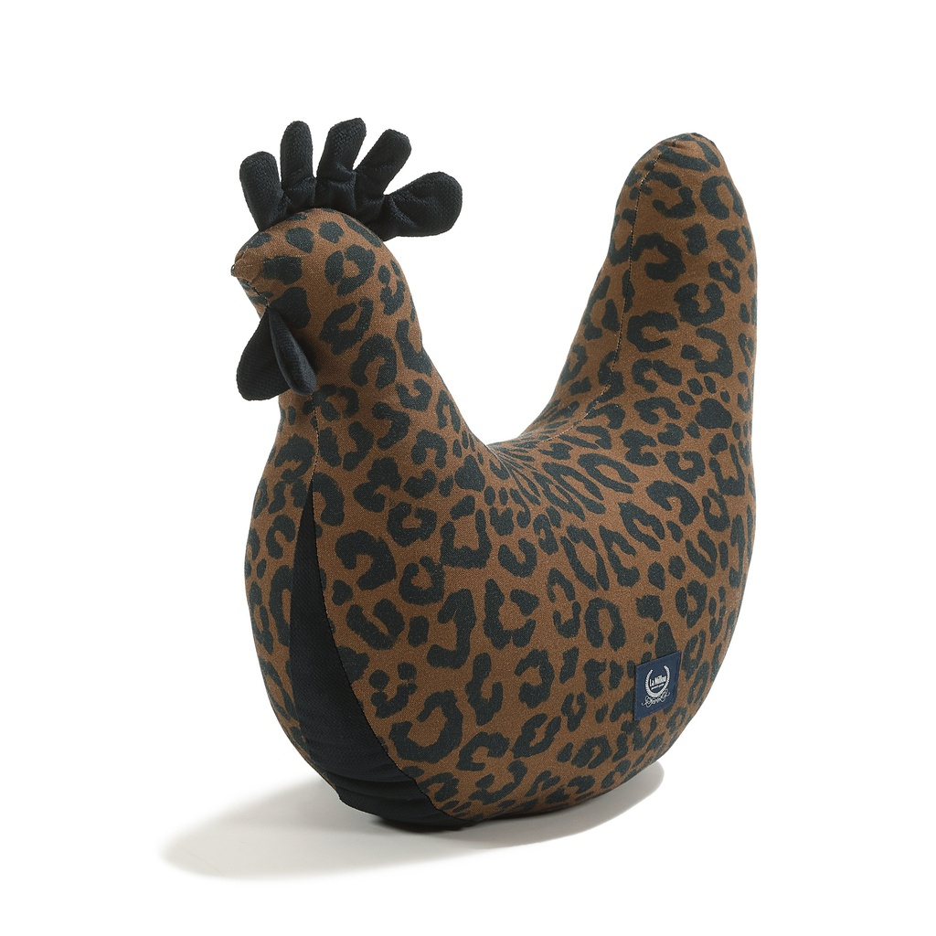 Grandma Dana's Hen Pillow Bamboo Leopard Choco