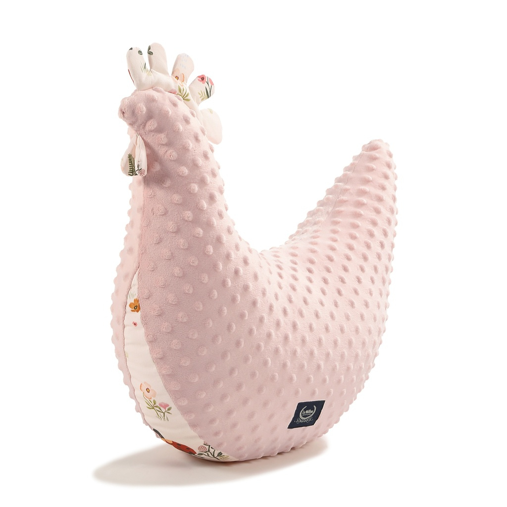 Grandma Dana's Hen Pillow Minky MIRELLA smoke rose