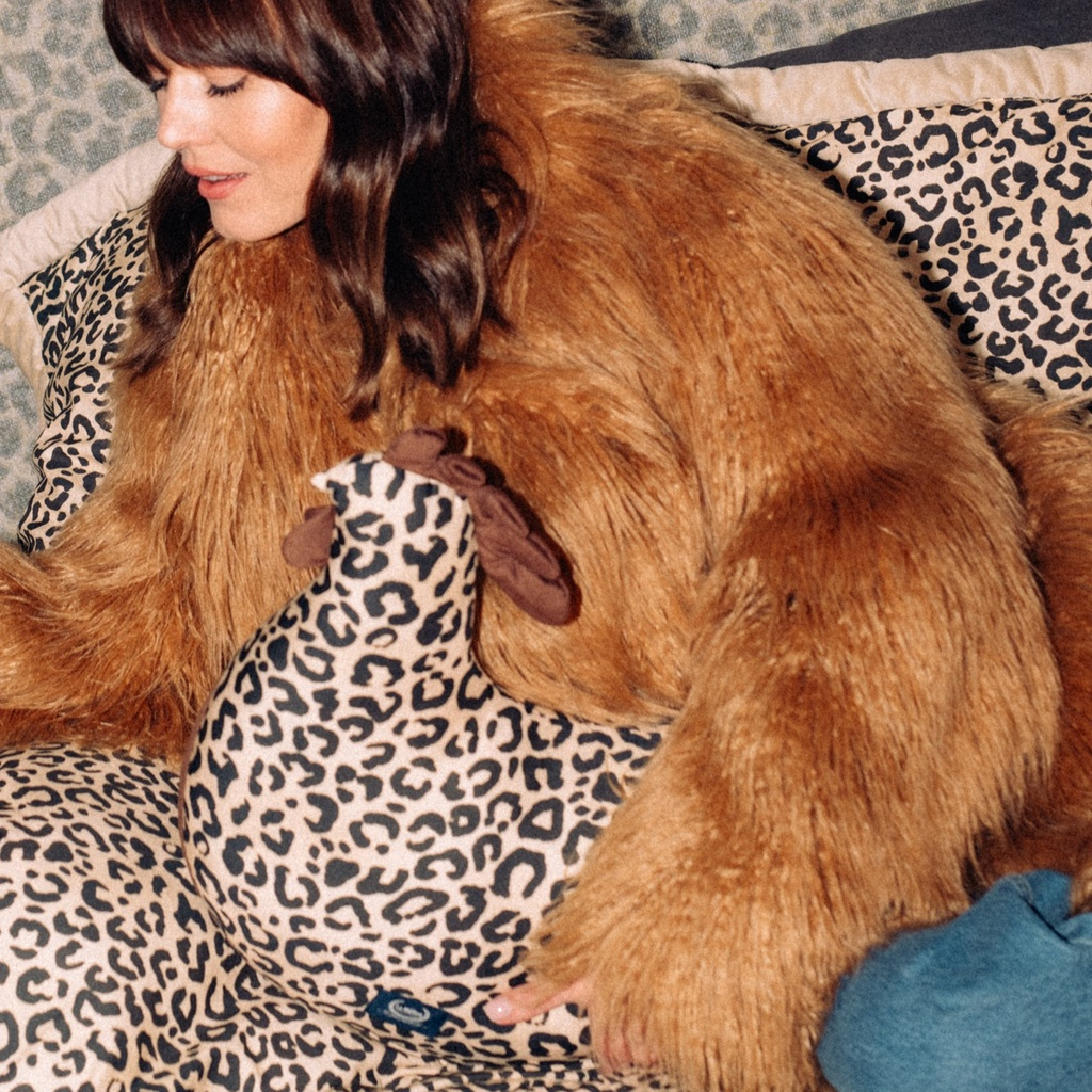 Grandma Dana's Hen Pillow Bamboo Leopard Cream 